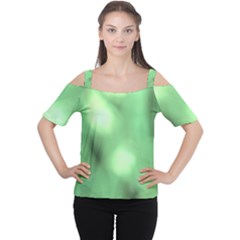 Green Vibrant Abstract No4 Cutout Shoulder Tee