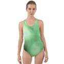 Green Vibrant Abstract No4 Cut-Out Back One Piece Swimsuit View1