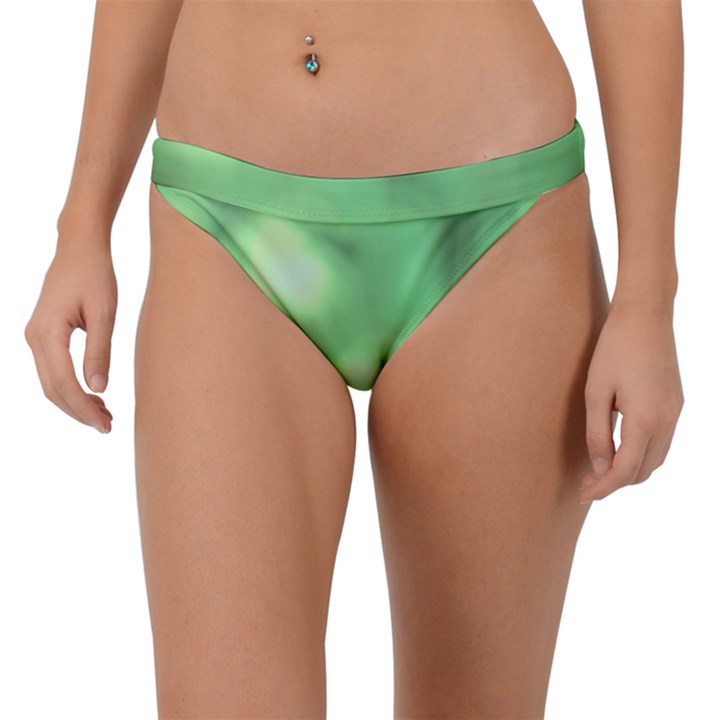 Green Vibrant Abstract No4 Band Bikini Bottom