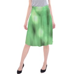 Green Vibrant Abstract No4 Midi Beach Skirt