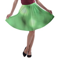 Green Vibrant Abstract No4 A-line Skater Skirt