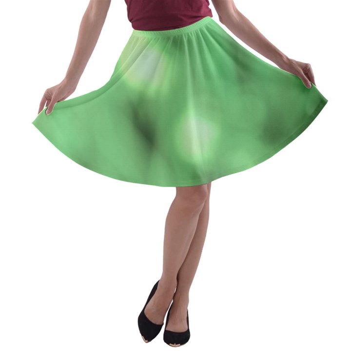 Green Vibrant Abstract No4 A-line Skater Skirt