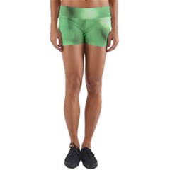 Green Vibrant Abstract No4 Yoga Shorts