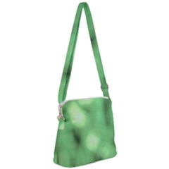 Green Vibrant Abstract No4 Zipper Messenger Bag