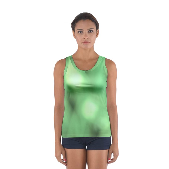 Green Vibrant Abstract No4 Sport Tank Top 