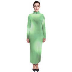 Green Vibrant Abstract No4 Turtleneck Maxi Dress