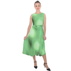 Green Vibrant Abstract No4 Midi Tie-Back Chiffon Dress