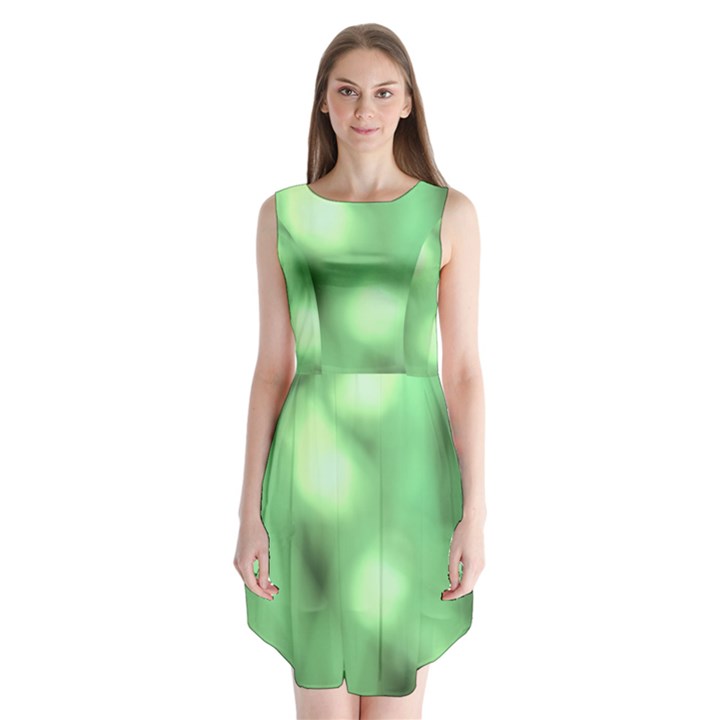 Green Vibrant Abstract No4 Sleeveless Chiffon Dress  