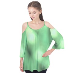 Green Vibrant Abstract No4 Flutter Sleeve Tee 