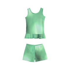 Green Vibrant Abstract No4 Kids  Boyleg Swimsuit