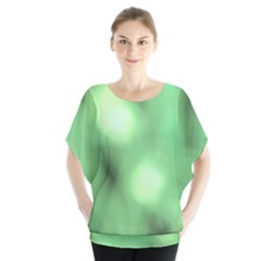 Green Vibrant Abstract No4 Batwing Chiffon Blouse