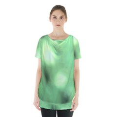 Green Vibrant Abstract No4 Skirt Hem Sports Top by DimitriosArt