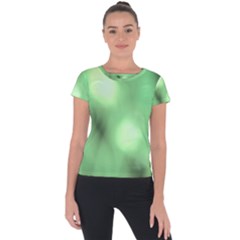 Green Vibrant Abstract No4 Short Sleeve Sports Top 