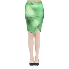 Green Vibrant Abstract No4 Midi Wrap Pencil Skirt