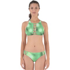 Green Vibrant Abstract No4 Perfectly Cut Out Bikini Set