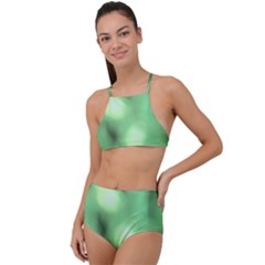 Green Vibrant Abstract No4 High Waist Tankini Set