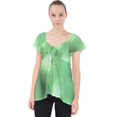 Green Vibrant Abstract No4 Lace Front Dolly Top