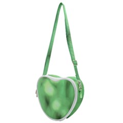 Green Vibrant Abstract No4 Heart Shoulder Bag