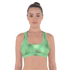 Green Vibrant Abstract No4 Cross Back Sports Bra