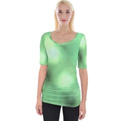 Green Vibrant Abstract No4 Wide Neckline Tee