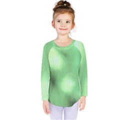 Green Vibrant Abstract No4 Kids  Long Sleeve Tee