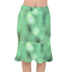 Green Vibrant Abstract No4 Short Mermaid Skirt