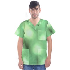 Green Vibrant Abstract No4 Men s V-Neck Scrub Top