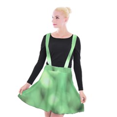 Green Vibrant Abstract No4 Suspender Skater Skirt