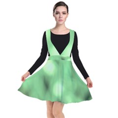 Green Vibrant Abstract No4 Plunge Pinafore Dress