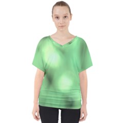 Green Vibrant Abstract No4 V-Neck Dolman Drape Top