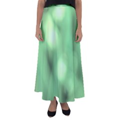 Green Vibrant Abstract No4 Flared Maxi Skirt