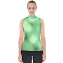 Green Vibrant Abstract No4 Mock Neck Shell Top View1