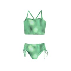 Green Vibrant Abstract No4 Girls  Tankini Swimsuit