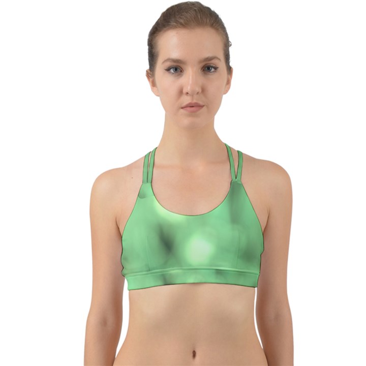 Green Vibrant Abstract No4 Back Web Sports Bra