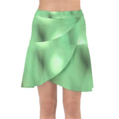 Green Vibrant Abstract No4 Wrap Front Skirt