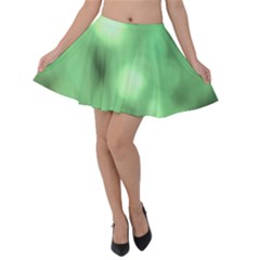 Green Vibrant Abstract No4 Velvet Skater Skirt