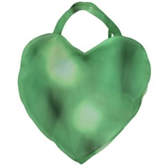 Green Vibrant Abstract No4 Giant Heart Shaped Tote