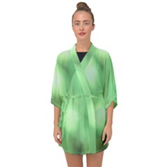 Green Vibrant Abstract No4 Half Sleeve Chiffon Kimono