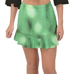 Green Vibrant Abstract No4 Fishtail Mini Chiffon Skirt