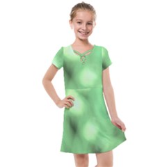 Green Vibrant Abstract No4 Kids  Cross Web Dress