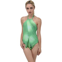 Green Vibrant Abstract No4 Go with the Flow One Piece Swimsuit