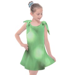 Green Vibrant Abstract No4 Kids  Tie Up Tunic Dress by DimitriosArt