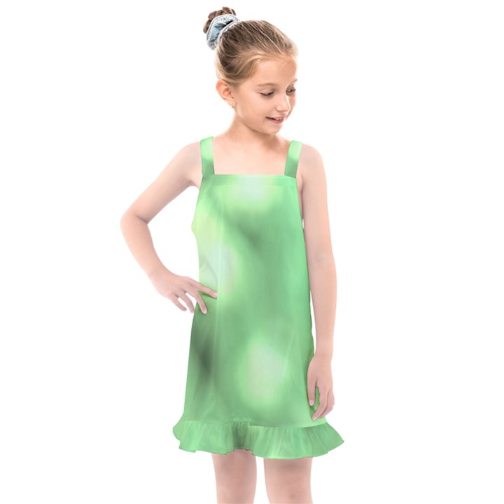 Green Vibrant Abstract No4 Kids  Overall Dress