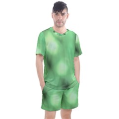 Green Vibrant Abstract No4 Men s Mesh Tee and Shorts Set