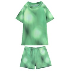 Green Vibrant Abstract No4 Kids  Swim Tee And Shorts Set by DimitriosArt