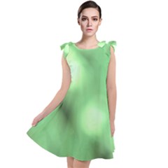 Green Vibrant Abstract No4 Tie Up Tunic Dress