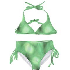 Green Vibrant Abstract No4 Kids  Classic Bikini Set