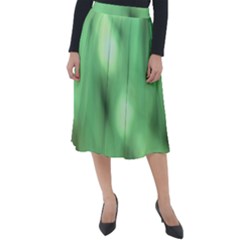 Green Vibrant Abstract No4 Classic Velour Midi Skirt 