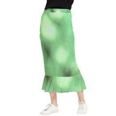 Green Vibrant Abstract No4 Maxi Fishtail Chiffon Skirt