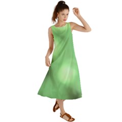 Green Vibrant Abstract No4 Summer Maxi Dress